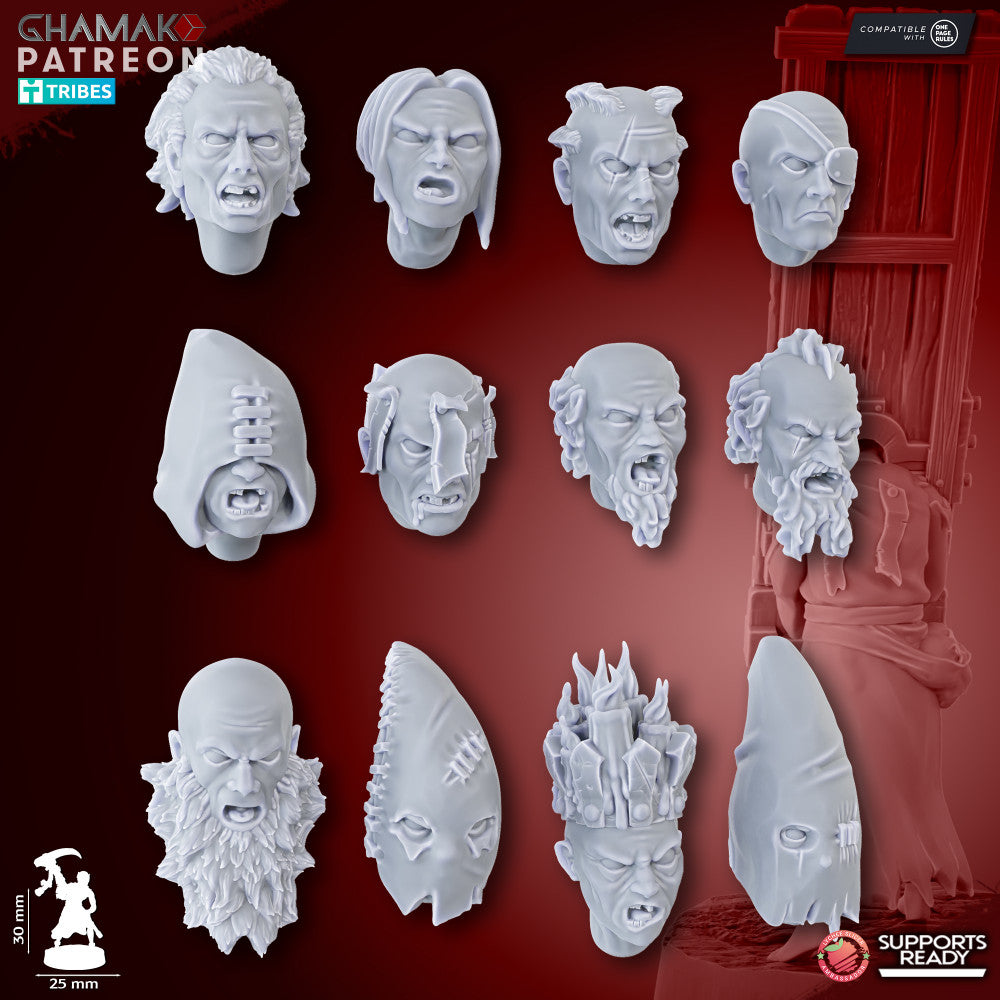 Penitents (10 Units), resin miniature, 28mm heroic scale unpainted resin, view 4