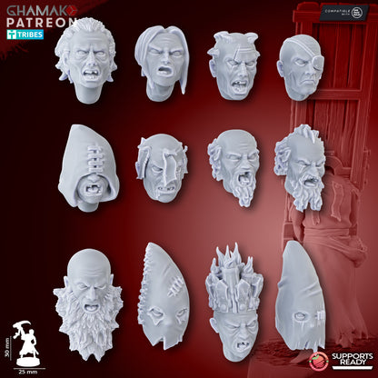 Penitents (10 Units), resin miniature, 28mm heroic scale unpainted resin, view 4