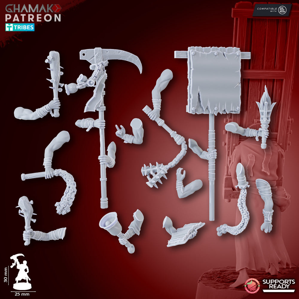 Penitents (10 Units), resin miniature, 28mm heroic scale unpainted resin, view 5