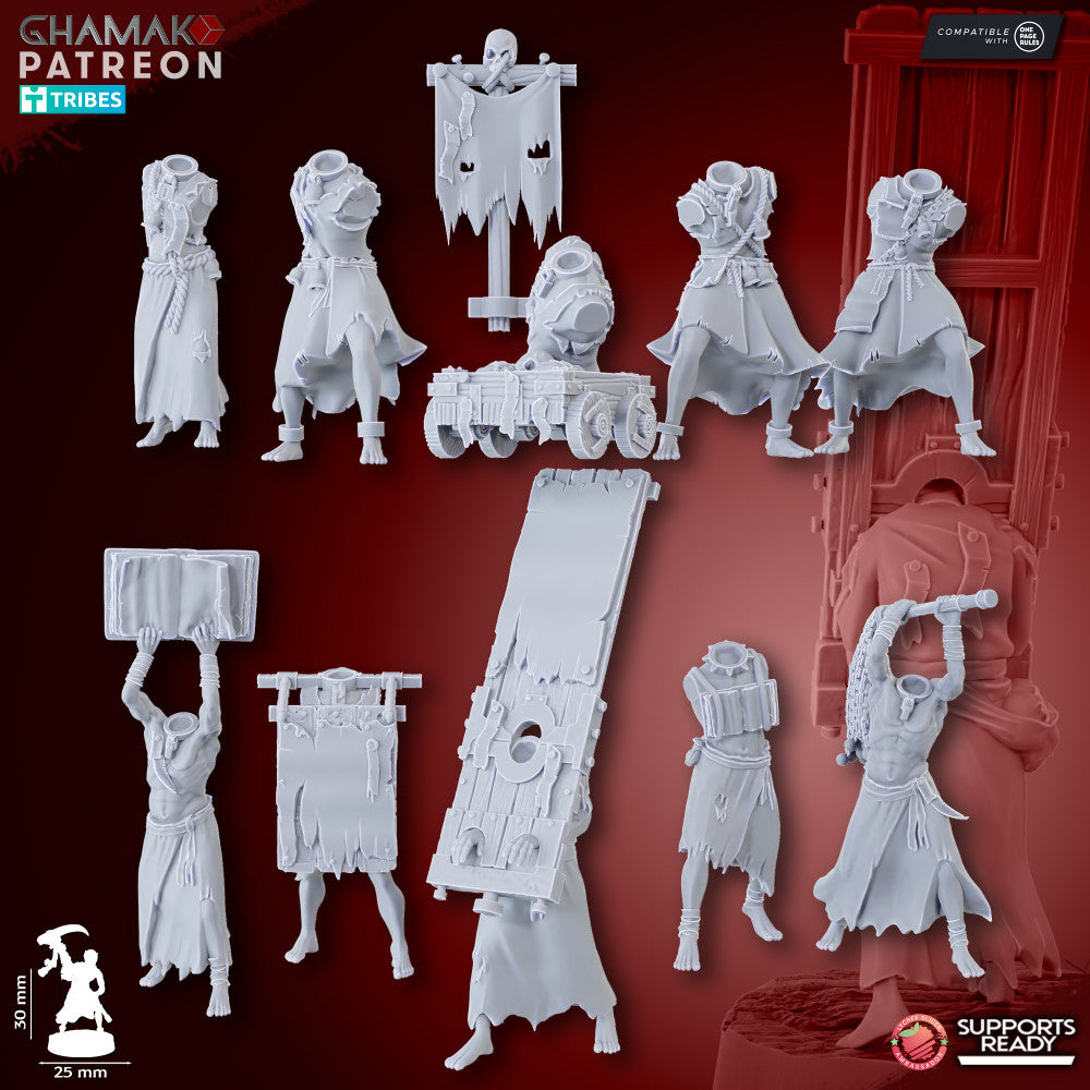 Penitents (10 Units), resin miniature, 28mm heroic scale unpainted resin, view 7