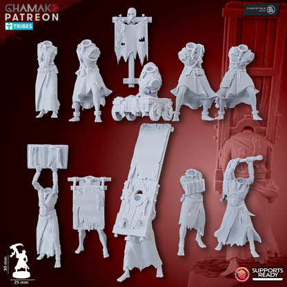 Penitents (10 Units), resin miniature, 28mm heroic scale unpainted resin, view 7