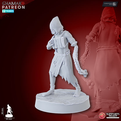 Penitents (10 Units), resin miniature, 28mm heroic scale unpainted resin, view 10