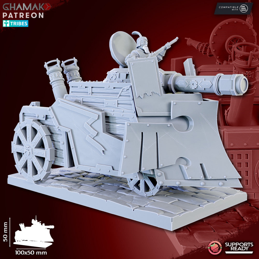Steam Tank, resin miniature, 28mm heroic scale unpainted resin