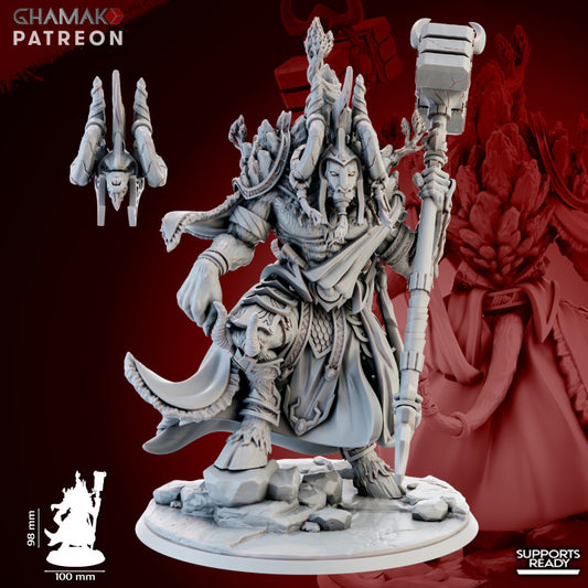 Sacred Mountain Avatar, resin miniature, 28mm heroic scale unpainted resin