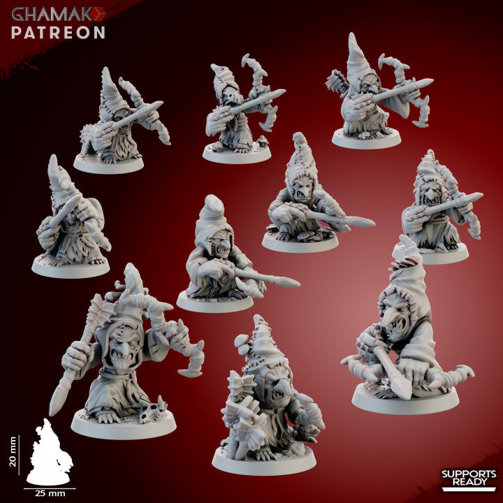 Madcaps Archers (10 Units), resin miniature, 28mm heroic scale unpainted resin, view 3
