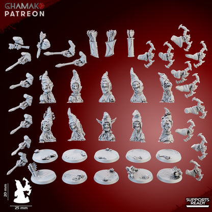 Madcaps Archers (10 Units), resin miniature, 28mm heroic scale unpainted resin, view 4
