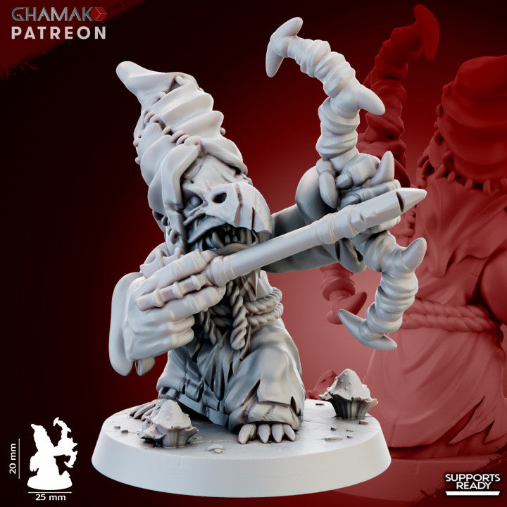 Madcaps Archers (10 Units), resin miniature, 28mm heroic scale unpainted resin, view 5