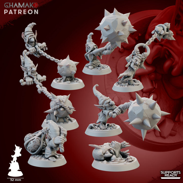 Psilocybin Crazycaps (7 Units), resin miniature, 28mm heroic scale unpainted resin, view 3