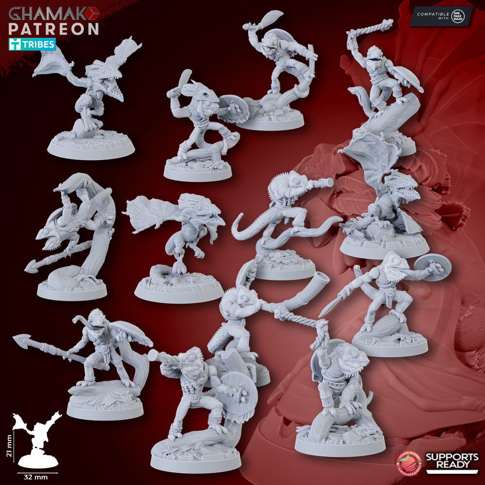 Feral Hunters (13 Units), resin miniature, 28mm heroic scale unpainted resin, view 3