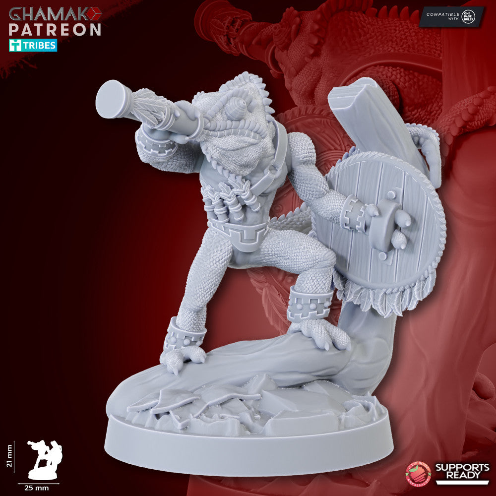 Feral Hunters (13 Units), resin miniature, 28mm heroic scale unpainted resin, view 6