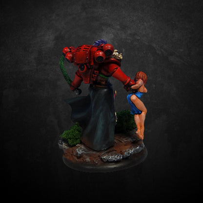 Pleasure Knights Chaos Champion with Slave (2 Units), Pleasure Knights proxy miniature, 28mm heroic scale unpainted resin