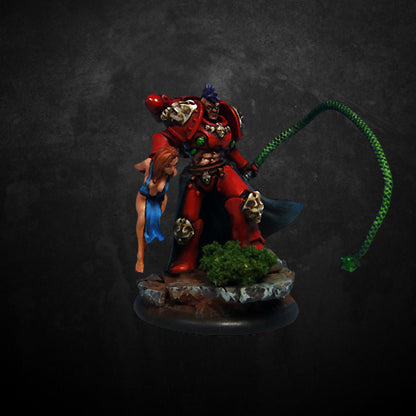 Pleasure Knights Chaos Champion with Slave (2 Units), Pleasure Knights proxy miniature, 28mm heroic scale unpainted, view 2