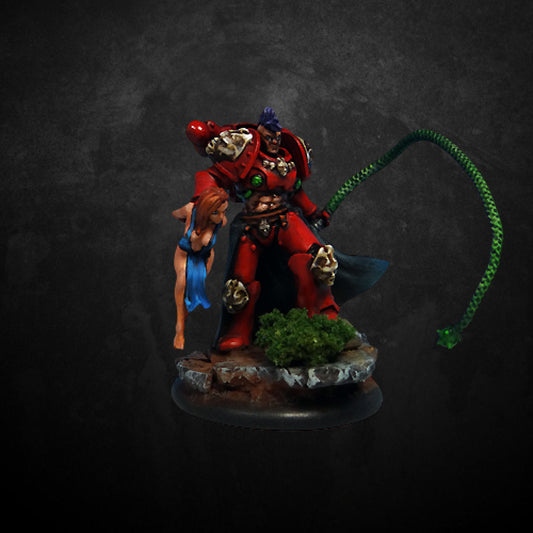 Pleasure Knights Chaos Champion with Slave (2 Units), Pleasure Knights proxy miniature, 28mm heroic scale unpainted, view 2