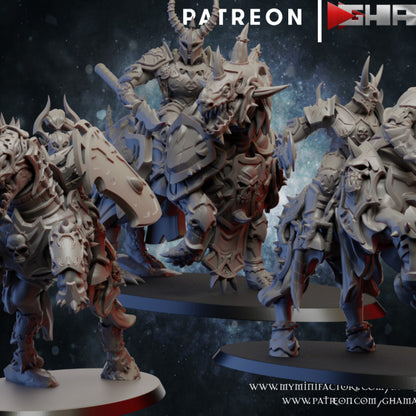 Dire Knights Squad (3 Units), resin miniature, 28mm heroic scale unpainted resin, view 3
