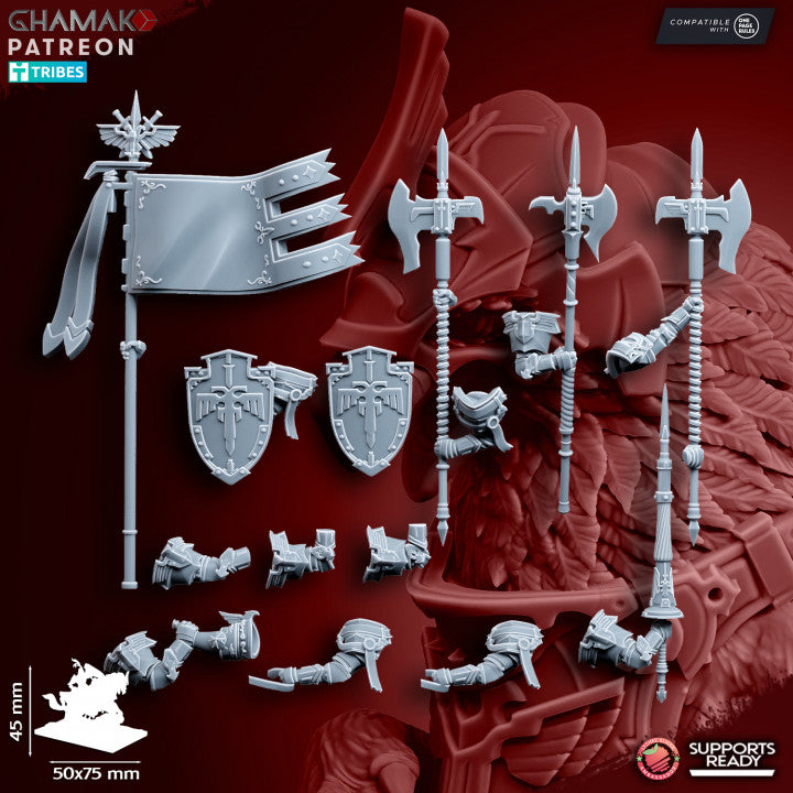 King's Guard Demi-Gripphin Knights (5 Units), resin miniature, 28mm heroic scale unpainted resin, view 4