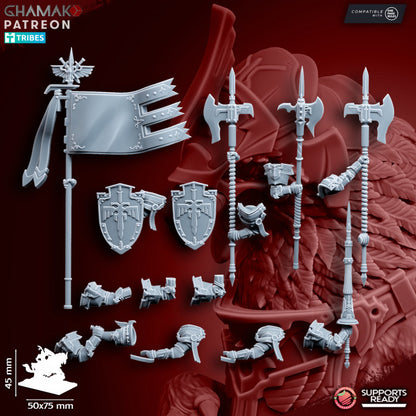 King's Guard Demi-Gripphin Knights (5 Units), resin miniature, 28mm heroic scale unpainted resin, view 4