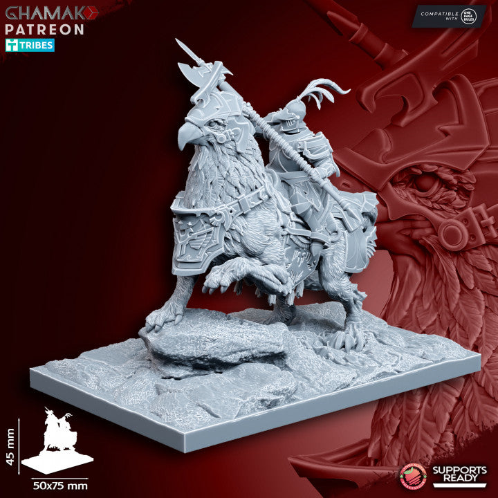 King's Guard Demi-Gripphin Knights (5 Units), resin miniature, 28mm heroic scale unpainted resin, view 6