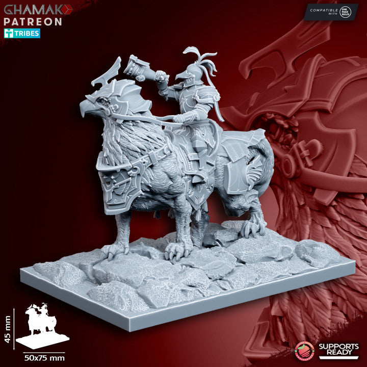 King's Guard Demi-Gripphin Knights (5 Units), resin miniature, 28mm heroic scale unpainted resin, view 7