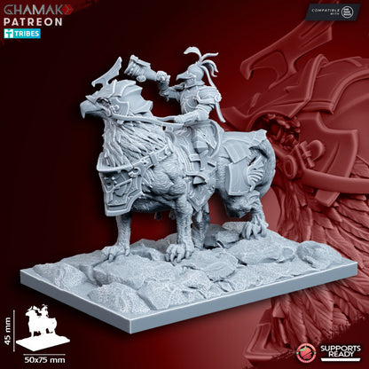 King's Guard Demi-Gripphin Knights (5 Units), resin miniature, 28mm heroic scale unpainted resin, view 7