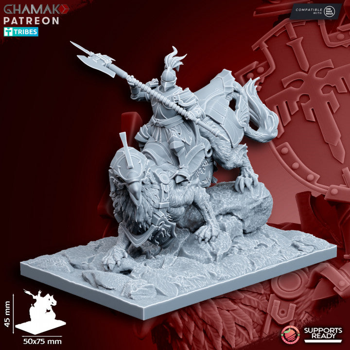 King's Guard Demi-Gripphin Knights (5 Units), resin miniature, 28mm heroic scale unpainted resin, view 8