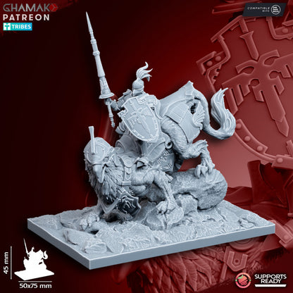 King's Guard Demi-Gripphin Knights (5 Units), resin miniature, 28mm heroic scale unpainted resin, view 9