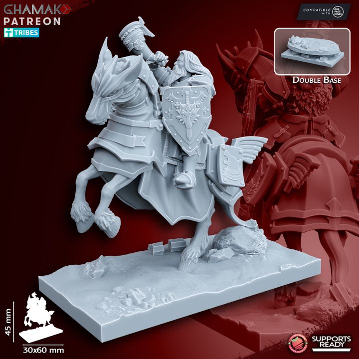Wolf Knights (5 Units), resin miniature, 28mm heroic scale unpainted resin