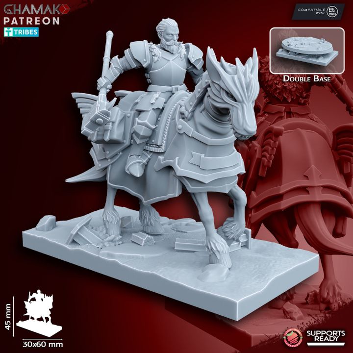 Wolf Knights (5 Units), resin miniature, 28mm heroic scale unpainted resin, view 2