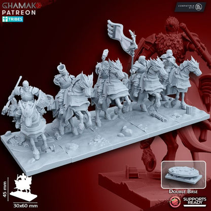 Wolf Knights (5 Units), resin miniature, 28mm heroic scale unpainted resin, view 3