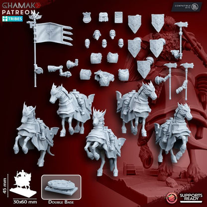 Wolf Knights (5 Units), resin miniature, 28mm heroic scale unpainted resin, view 4