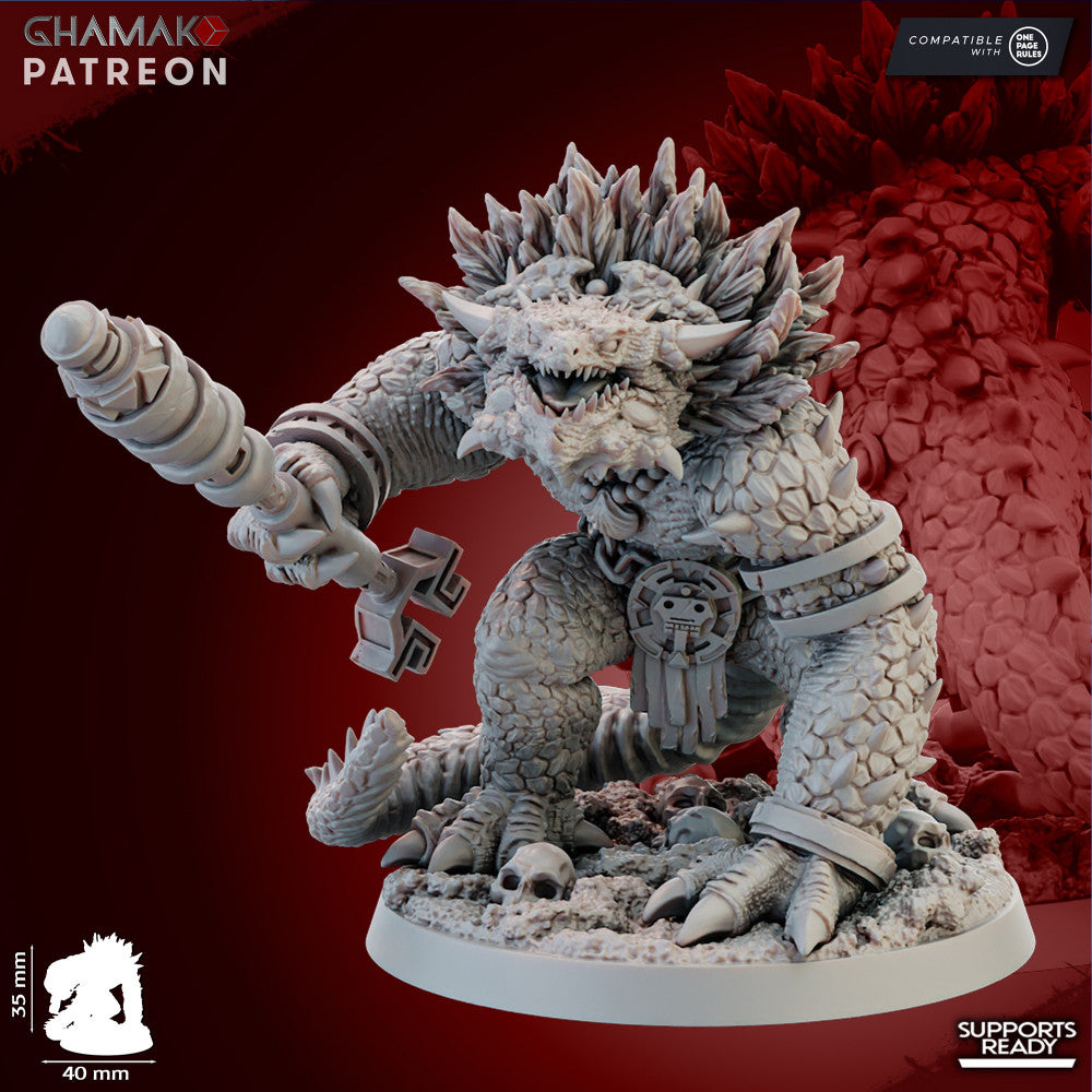 Ancient Coldblood, resin miniature, 28mm heroic scale unpainted resin