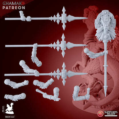 Parasauro Lancers (5 Units), resin miniature, 28mm heroic scale unpainted resin, view 2