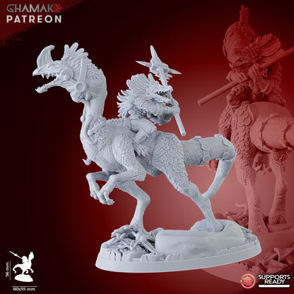 Parasauro Lancers (5 Units), resin miniature, 28mm heroic scale unpainted resin, view 5
