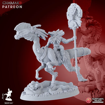 Parasauro Lancers (5 Units), resin miniature, 28mm heroic scale unpainted resin, view 6