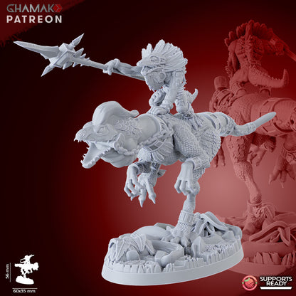 Parasauro Lancers (5 Units), resin miniature, 28mm heroic scale unpainted resin, view 7