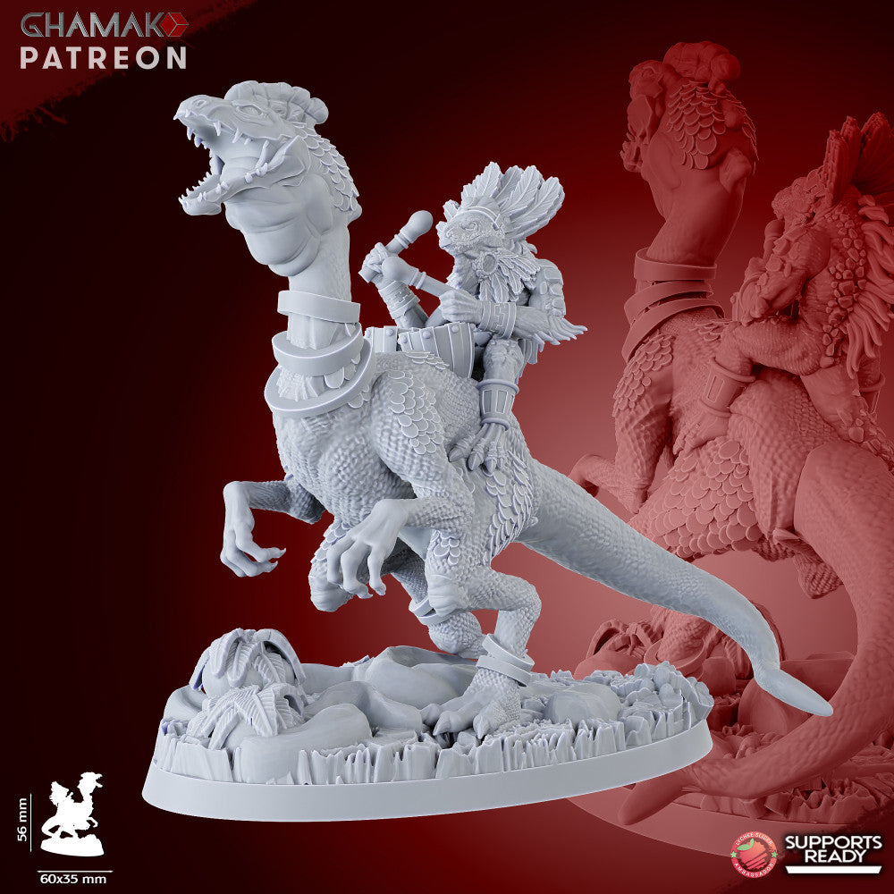 Parasauro Lancers (5 Units), resin miniature, 28mm heroic scale unpainted resin, view 8