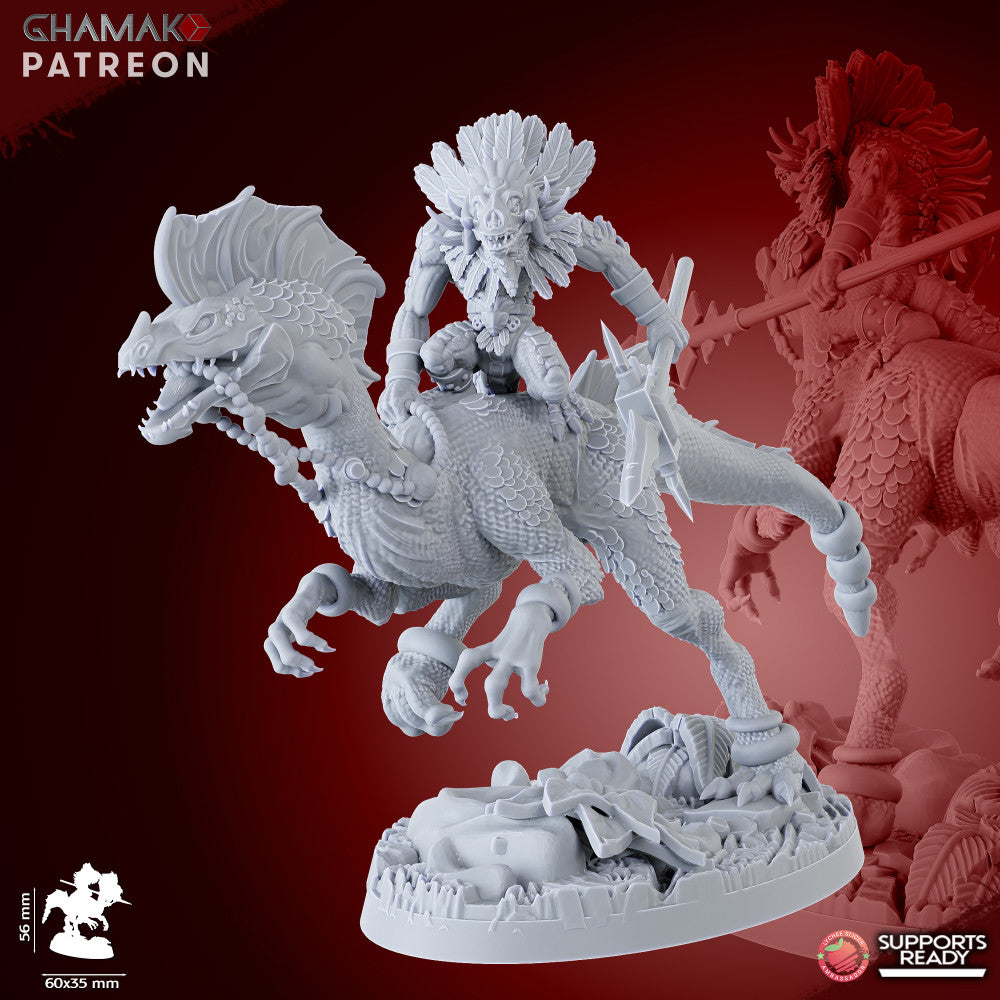 Parasauro Lancers (5 Units), resin miniature, 28mm heroic scale unpainted resin, view 9