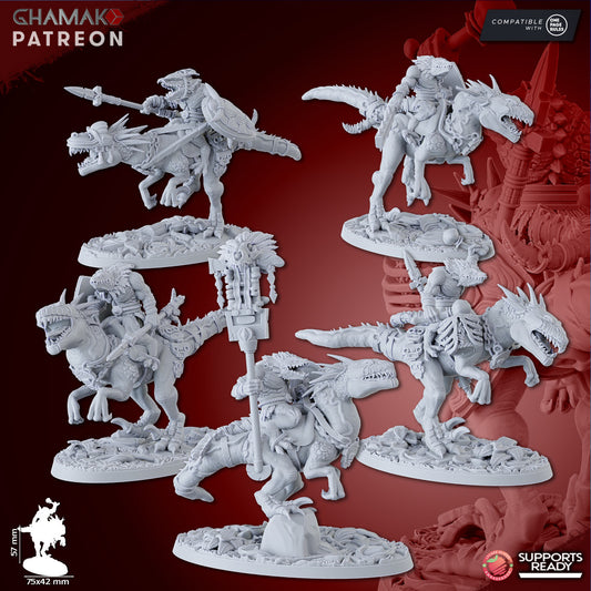 Raptors Warriors (5 Units), resin miniature, 28mm heroic scale unpainted resin, view 3