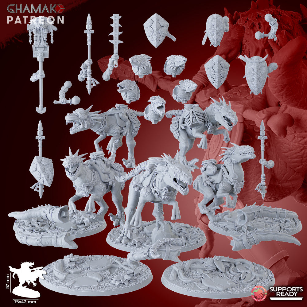 Raptors Warriors (5 Units), resin miniature, 28mm heroic scale unpainted resin, view 4