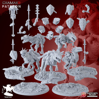 Raptors Warriors (5 Units), resin miniature, 28mm heroic scale unpainted resin, view 4
