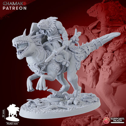Raptors Warriors (5 Units), resin miniature, 28mm heroic scale unpainted resin, view 5