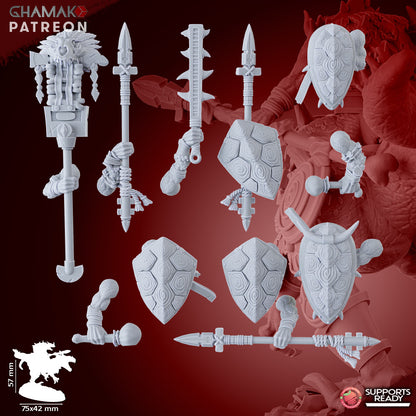 Raptors Warriors (5 Units), resin miniature, 28mm heroic scale unpainted resin, view 10