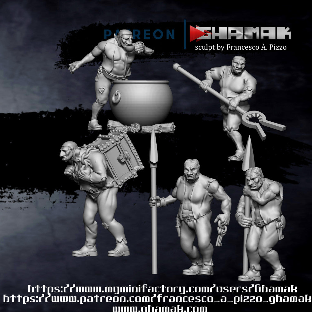 Dumb Brothers, resin miniature, 28mm heroic scale unpainted resin
