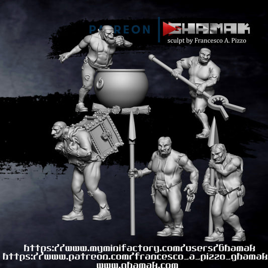 Dumb Brothers, resin miniature, 28mm heroic scale unpainted resin