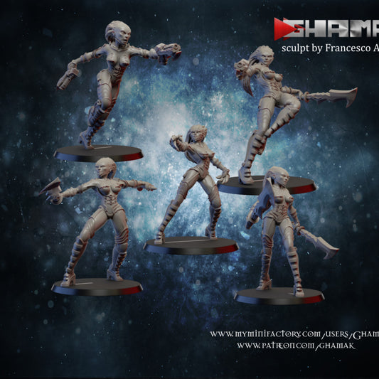 Forgotten Warriors Team, resin miniature, 28mm heroic scale unpainted resin
