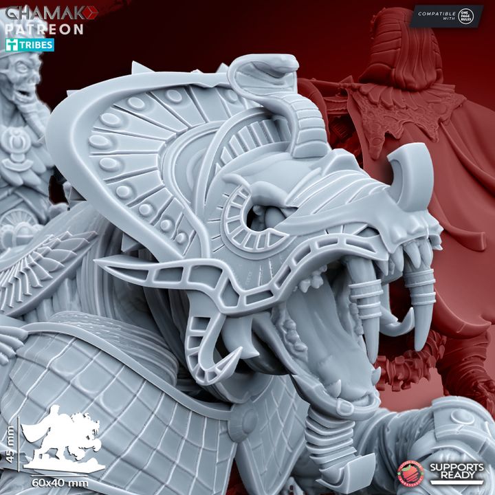 God-King on Sabretooth, resin miniature, 28mm heroic scale unpainted resin, view 5