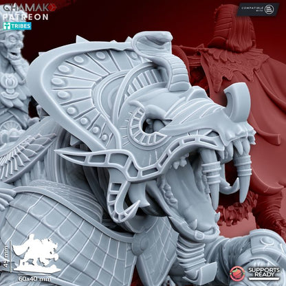 God-King on Sabretooth, resin miniature, 28mm heroic scale unpainted resin, view 5