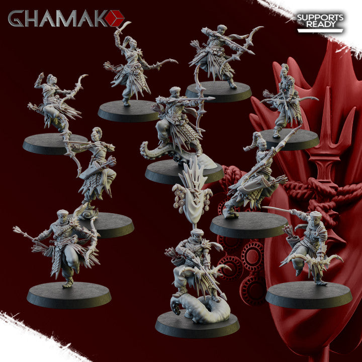 Guards of the Abyss Squad (10 Units), resin miniature, 28mm heroic scale unpainted resin, view 3