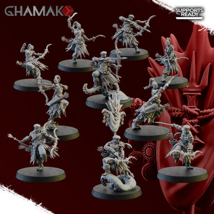 Guards of the Abyss Squad (10 Units), resin miniature, 28mm heroic scale unpainted resin, view 3