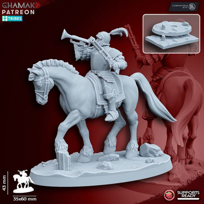 Mounted Pistoliers/Handgunners (5 Units), resin miniature, 28mm heroic scale unpainted resin