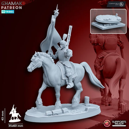 Mounted Pistoliers/Handgunners (5 Units), resin miniature, 28mm heroic scale unpainted resin, view 2